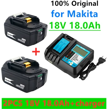 100% BL1860 Polnilna Baterija 18 V 18000mAh Litij-ion baterija za Makita Baterija 18v BL1840 BL1850 BL1830 BL1860B LXT 400+Polnilec