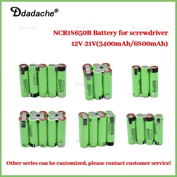 100% NOV NCR18650B 12V 16.8 V 21V Baterije （3400mAh-6800mAh） 20A Razrešnice Trenutno za Shura Izvijač Baterije