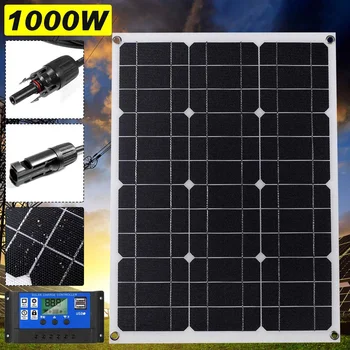 1000W 18V Prenosni Sončne celice, Celice Dvojni USB Prilagodljiv Foldble solarnimi 100A Krmilnik za Telefon RV Čolni Kampiranje