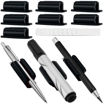 10PCS Pero, Držalo Za Mizo In Drugih Površin Z 10 Dodatno Prilepite Blazine Imetnik Pero Svinčnik Imetniki Črna