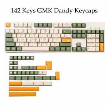 142 Tipke GMK Dandy Keycaps Češnja Profil PBT Sublimacija Mehanske Tipkovnice Keycap ISO Enter Za MX Stikalo 61/68/75/87/980