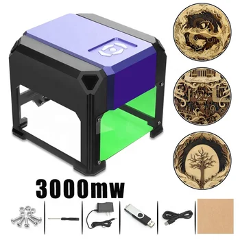 3000MW Prenosni CNC Lasersko Graviranje Tiskalnik Naprava, Visoke Hitrosti Mini USB Carver 3D DIY Graverja