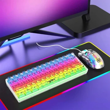 61 Tipk USB Žična Res RGB Osvetlitev Gaming Tipkovnica 60% Znanstvenih Tipko Postavitev Ultra-Kompaktna Tipkovnica za PC Zabava