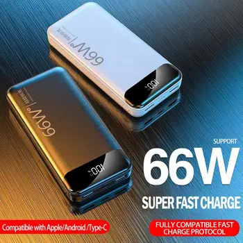 66W Super Hitro Polnjenje 20000mAh Moči Banke za Huawei Samsung Zunanji Polnilec za iPhone 12 Xiaomi Prenosni Powerbank