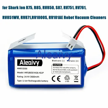 Aleaivy 14,4 v 2600mAh Zamenjava Shark RVBAT850 Baterija za Shark Ion R75, R85, RV850, S87, RV751, RV761, Robot Sesalniki za prah