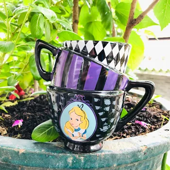 Disney Skodelice Alice Risanka Zlaganje Pokal Ustvarjalne Tri-plast Poslikane Keramične Skodelice Vode Urad Kava Mleko Vrč Osebno Darilo