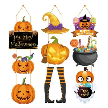 Halloween Visi Prijavite Bučna Dekor za vhodna Vrata Sablastan Happy Halloween Stenske Plošče Halloween Buče Steni Znak za Dvorišču Doma