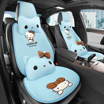 Kawaii Sanrio Avto Sedeža Kritje Hello Kitty Risanka Spredaj Blazine Naslonjalo Zaščitnik Blazine Avto Dodatki Notranjost Avtomobila Univerzalni