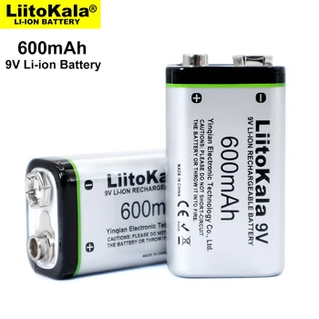 LiitoKala 600mAh 9V Baterija li-ion 6F22 9V Polnilne Baterije Za Mikrofon Multimeter Igrače RC Temperatura pištolo