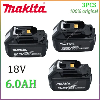 Makita-100% Prvotne Polnilna Moč Orodje, Baterije, Zamenljive LED Litij-ionska, 6.0 Ah 18V LXT BL1860B BL1860BL1850