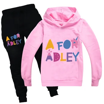 Nove Risanke za Adley Oblačila Otroci Pomlad Jesen pulover s kapuco Jopica+hlače 2pcs bo Ustrezala Baby Dekle Kompleti Oblačil Fantje Sportsuits
