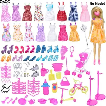 Oblačila in Dodatki Set za Princesa Barbie Lutke Moda Krilo Obleko Obleke, Čevlji Stranka Poročni Obleki Dekleta Božič Darilo