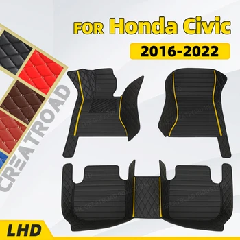 Po meri Avtomobila, predpražnike Za Honda Civic 2016 2017 2018 2019 2020 2021 2022 Stopalo Blazinice Avtomobilska Preproga Pokrov notranja oprema