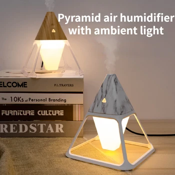 Prenosni Piramida Zraka Vlažilnik USB, Daljinsko upravljanje Aromaterapija Eterično Olje Difuzor Mini Zraka Vlažilnik Vzdušje Nočna Lučka