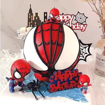 Super-Junak Spiderman Temo Fant Rojstni Dan Torta Dekoracijo Papir Happy Birthday Cake Toppers Za Otroke Fantje Stranka Torta Dekor Supplie