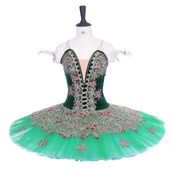 Visoka Kakovost Po Meri, Žametno Zelena Rdeča Klasični Balet Tutus Balet Kostum Tutu