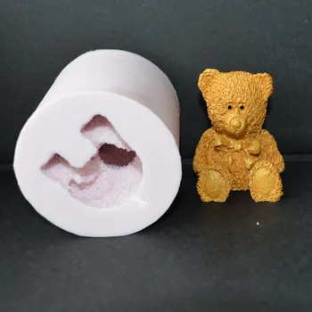 Vroče Prodajo 80*58mm 3D Milo Plesni Srčkan medvedek Mehko Silikonsko Plesni Sveča Jelly Torto Ročno izdelana Mila Torta Dekoraterstvo Orodja