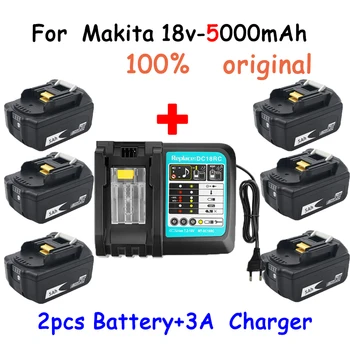 Z Polnilnik BL1860 Polnilna Baterija 18 V 5000mAh Litij-Ion baterija za Makita Baterija 18v 6ah BL1840 BL1850 BL1830 BL1860B LXT400