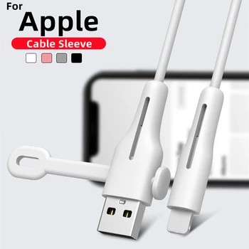Za Apple Kabel Zaščitnik Pokrovček Mehak Silikonski Anti-razstavljanje Podatkov Kabel Rokav Zaviti Za iPhone, iPad Pro Polnilnik, Kabel Imetnik Navijalec