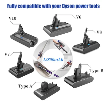 Za Dyson V6 V7 V8 V10 Tip A/B 12800mAh Nadomestna Baterija za Dyson Absolutno Kabel-Brezplačno Vakuumske Ročni sesalnik