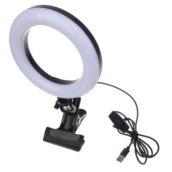 Zatemniti LED Selfie Obroč Svetlobe s Posnetka USB Fotografija Ringlight za Telefon Studio Namizje Živo