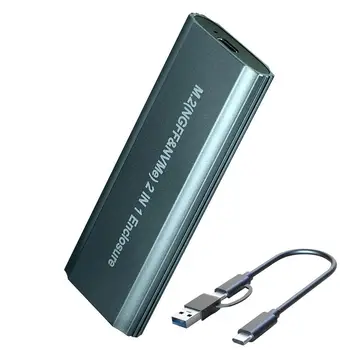 Zunanje NVME Ohišje 10Gbps M. 2 NVME USB Adapter Aluminija-magnezij Tip C Gen2Dual Sporazum o Ohišje Napajalnik Za 2230 2242