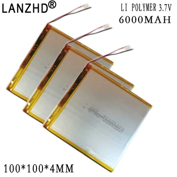 1-10pcs 3,7 V 6000mAH Li polymer litij-ionska baterija Li-ion baterija za tablični računalnik 7 palčni 8 9 inch inch 40100100 100*100*4 mm