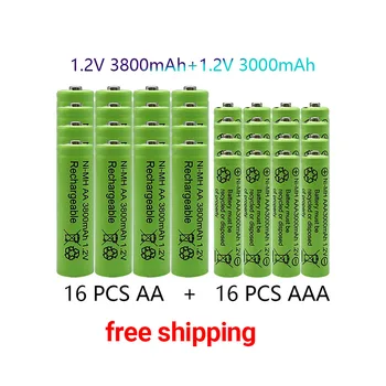 1,2 V AA 3800mAh + AAA 3000 mAh Kupi Rechargeables batterie NI-MH batterie Polnilna kup livraison gratuite