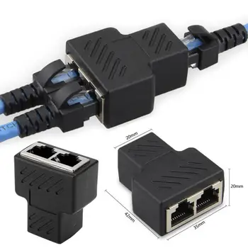 1-do 2 RJ45 Splitter Adapter za LAN Ethernet Omrežja - Ženski Priključite na Priključek z Podaljšek Adapter za Boljše Povezovanje