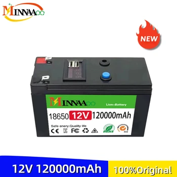12V Baterija 120Ah litij-ionska baterija 18650 Polnilna baterija za sončne energije za električna vozila baterije+12.6v3A polnilnik