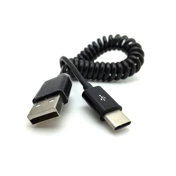 1M 3M Pomlad v Kolobarjih Zložljive USB Tip C Kabel Hitro Polnjenje USB-C Kabel Za Samsung S8 S9 S10 za Sinhronizacijo Podatkov, Tip-C Telefonski Kabel