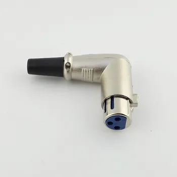 1pcs Kovinski 3 Pin XLR Ženski pravim Kotom Mikrofon Uravnoteženo Priključek Kabel Napajalnika