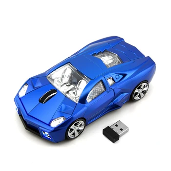 2.4 GH Mini Brezžična Miška 3D Športni Avto Obliko Miško 1600DPI Računalnik Miši z LED Luči Smešno USB Mause za Prenosni RAČUNALNIK Otroci Darilo