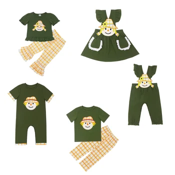 2023 Padec Obleke Baby Jumpsuit Dekle Oblačila, ki Strašilo Obleko Vezenje Bodysuit Otrok bo Ustrezala Lattices Romper 1-8T Hlače