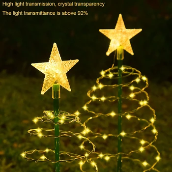 4Pcs Božič Vrt Sončne Luči na Prostem Drevo Stojalo Vrt LED Tleh Svetilke Niz Saterproof IP65 Star Luč Dekor Razsvetljavo