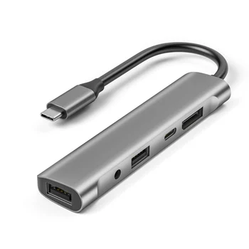 5 V 1 USB-C Hub Adapter, 4K@60Hz DisplayPort USB 2.0 Tip C 60 W PD Docking Station za Prenosnik Macbook Namizje,W27H