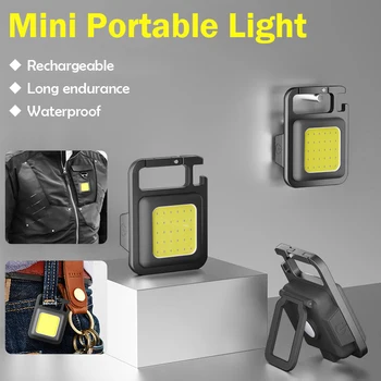 500mAh Večnamenski Mini LED Svetilka Prenosni Kamp Svetlobe USB za Polnjenje Svetilke Močno Magnetno COB Delo Luči