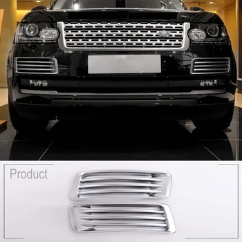 ABS Chrome Sprednje Luči za Meglo Rešetka Okvir Pokrova 2pcs Za Land Rover Range Rover Vogue Lr405 2013 2014 2015 2016 2017 (Black)