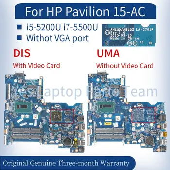 AHL50/ABL52 LA-C701P Za HP Paviljon 15-AC Laptop Mainboard 839540-501 815245-501 816811-501 TPN-C125 Prenosni Motherboard DDR3L