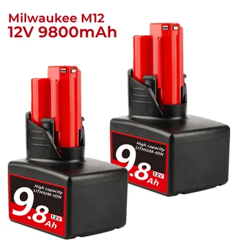 Batterie Li-Ion baterija 12V 9000mah Gießen Milwaukee, Gießen Sie Outils m12 48-11-1/4-11-1/4-11-1/4-11-1/8-11-1/8-11-1/8-11-1/4