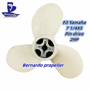 Bernarda Čoln Propeler 7 1/4X5 Za Yamaha 2HP Izvenkrmnih Motorjev, Motornih Aluminij Zlitine Vijak 3 Rezilo Pin pogon Zlepek RH