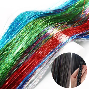 Bleščeče Lase Tinsel Bling Lase Razširitve Rainbow Barva Za Dekleta In Ženske Pričeske Sintetičnih Dodatkov Orodja