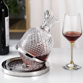 Obračanje kristalno steklo decanter rdeče vino Evropsko Sodišče retro visoko kakovostni kristalno doma darilo daje vrh vino distributer vinska pot