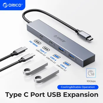 ORICO Tip C USB 3.2 10Gbps HUB 4 Vrata PD100 SD TF Splitter OTG Za Macbook Računalniške Opreme