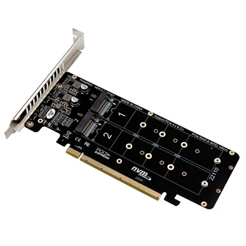 PCIE 4.0 Dual-Disk Pciex16 Na M. 2 M-Ključ NVME SSD Razširitveno Kartico,Podpira 4 Nvme M. 2 M Ključ 2280 SSD