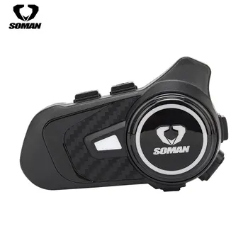 Soman Bluetooth Motoristična Čelade Interkom BT Slušalke Max Par 3 Osebe S2