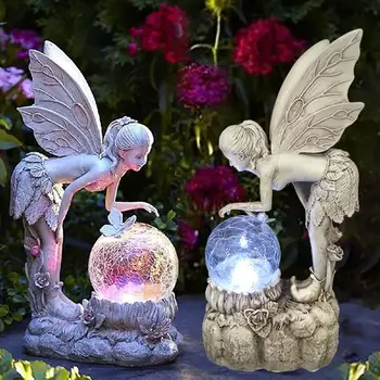 Sončni Vrt Svetlobe LED Krajine Lučka Kristalno Kroglo Flower Fairy Ornament Nepremočljiva Dvorišče Dvorišče Travnik Steze Dekor