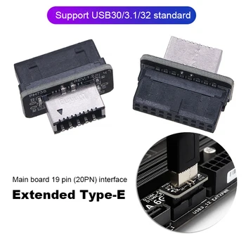 USB na Sprednji Plošči Adapter Tip-E za USB 3.0, 19 PIN Adapter Notranji Navpično Glave Cepilec za Tip C Motherboard