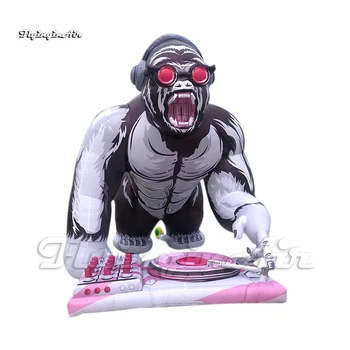 Velikan Napihljivi DJ Gorilla Slušalke Koncert Fazi Ozadje Cartoon Živali Maskota Balon Za Klub Stranka Dekoracijo