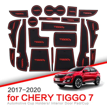 ZUNDUO Anti-Slip Vrata Reža za Pokal Mat Chery Tiggo 7 2017 2018 2019 2020 2021 Tiggo 7 Pro Pribor, iz Gume Non-slip Pad
